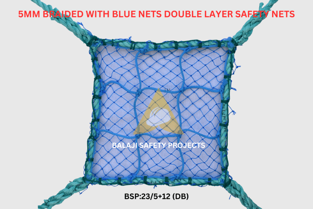 5mm Braided with Blue Nets Double Layer Safety Nets